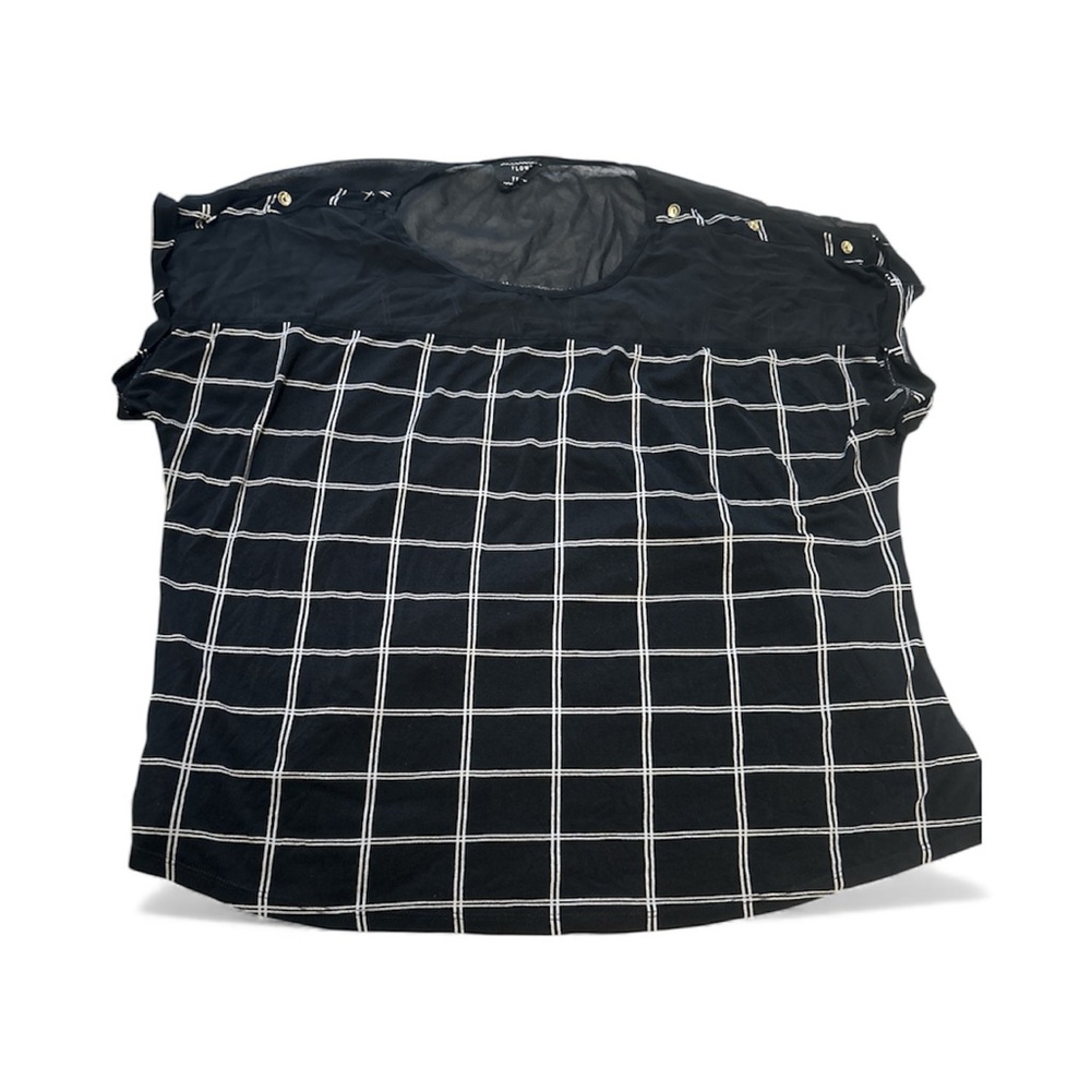 Black and White Checkered Women's Blouse